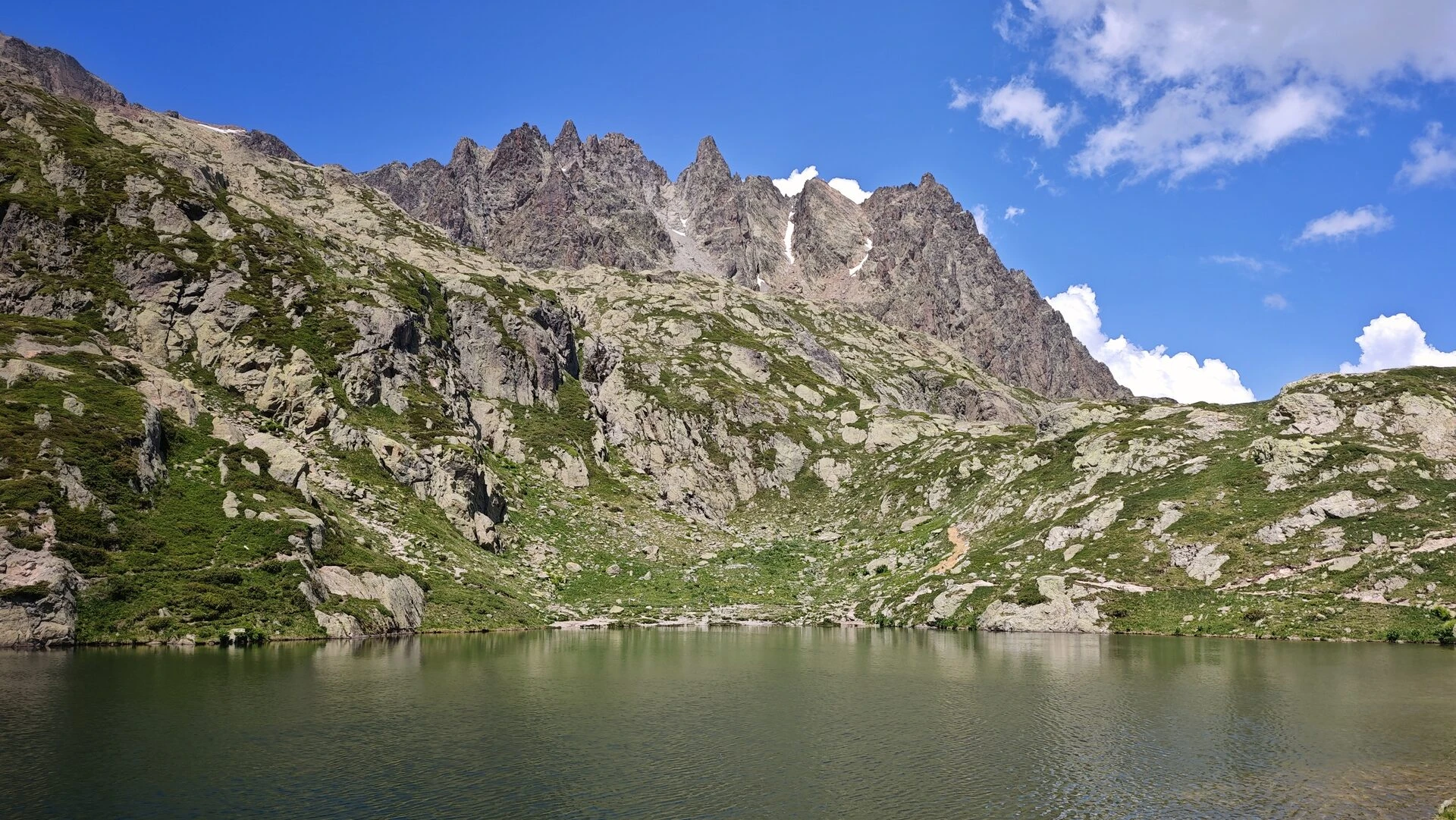 One of the lacs des Chéserys at the foot of the Aiguilles Rouges, below Lac Blanc