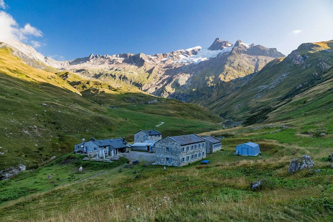 Refuge des Mottets in the Vallée des Glaciers, before the Col de la Seigne