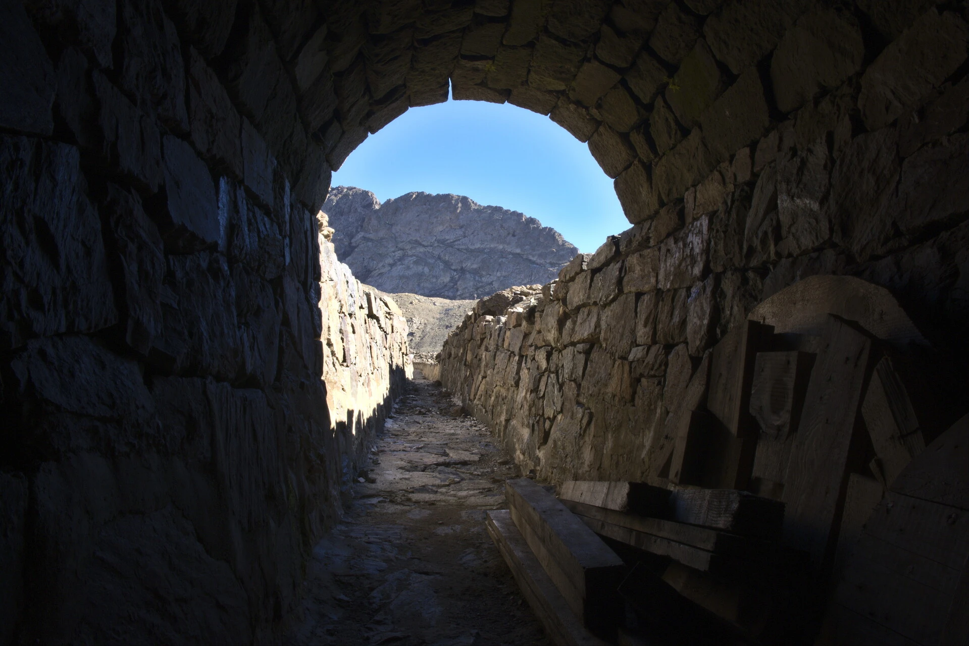 Exit of a canal de Malcros tunnel on the east side of Vieux Chaillol