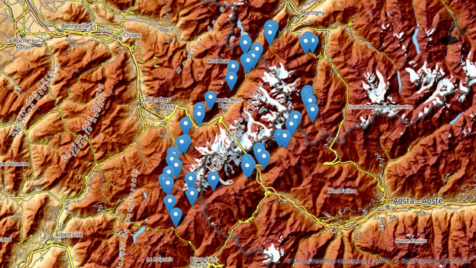 Map of Mountain huts and lodgings on the Tour du Mont-Blanc, stage by stage (and how to book them) — Altimood